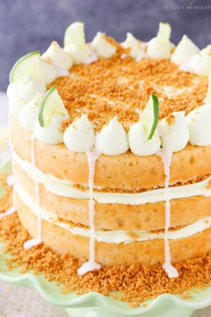 overhead image of Key Lime Pie Layer Cake